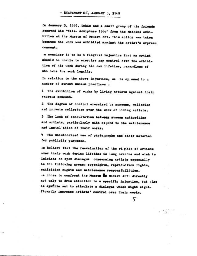 Art Workers Coalition (AWC), <em>Documents 1</em>, New York: Art Workers’ Coalition (AWC), 1969
