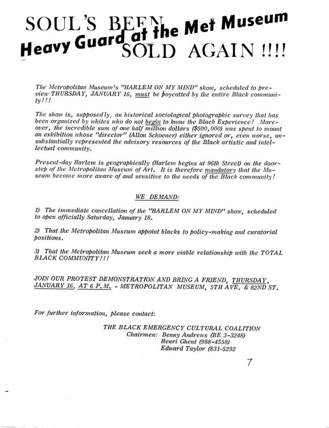 Art Workers Coalition (AWC), <em>Documents 1</em>, New York: Art Workers’ Coalition (AWC), 1969