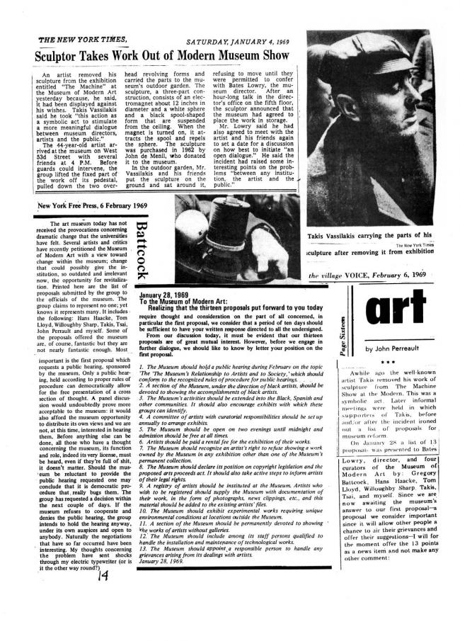 Art Workers Coalition (AWC), <em>Documents 1</em>, New York: Art Workers’ Coalition (AWC), 1969