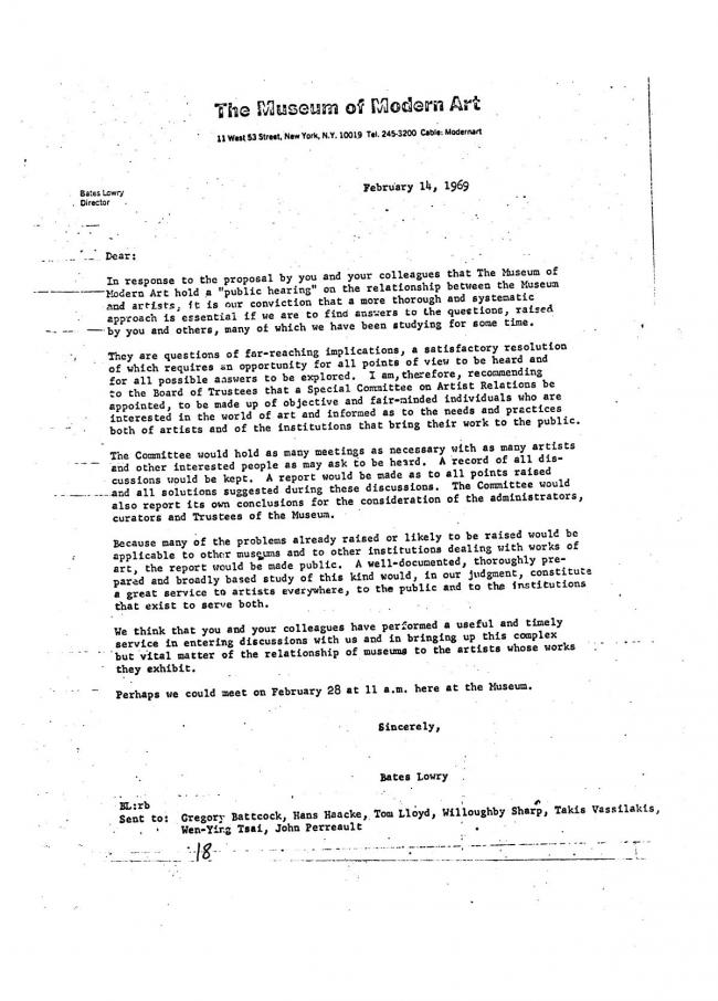 Art Workers Coalition (AWC), <em>Documents 1</em>, New York: Art Workers’ Coalition (AWC), 1969