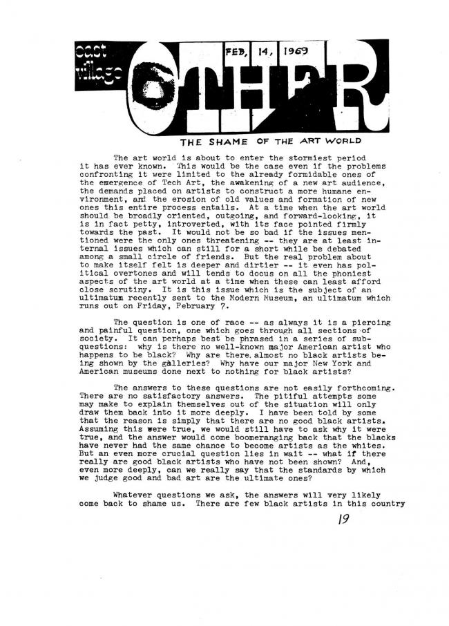 Art Workers Coalition (AWC), <em>Documents 1</em>, New York: Art Workers’ Coalition (AWC), 1969
