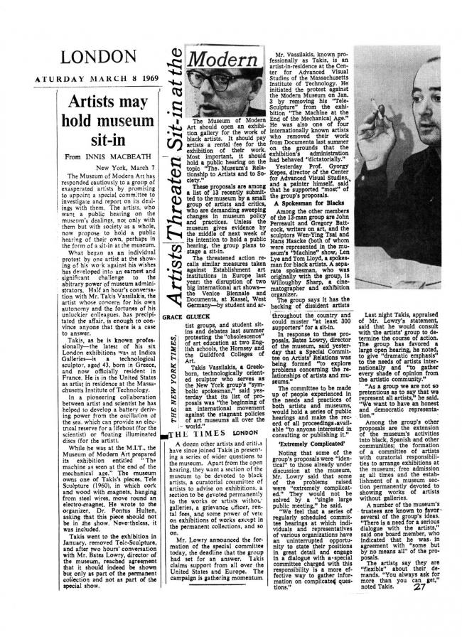 Art Workers Coalition (AWC), <em>Documents 1</em>, New York: Art Workers’ Coalition (AWC), 1969