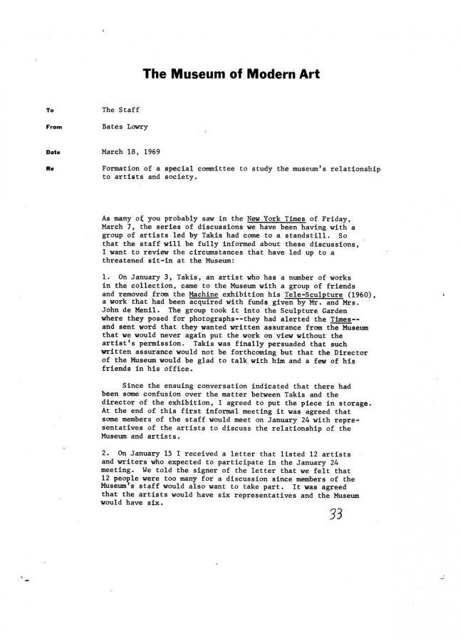 Art Workers Coalition (AWC), <em>Documents 1</em>, New York: Art Workers’ Coalition (AWC), 1969