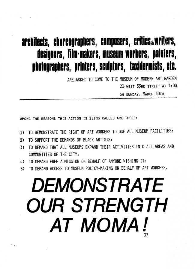 Art Workers Coalition (AWC), <em>Documents 1</em>, New York: Art Workers’ Coalition (AWC), 1969