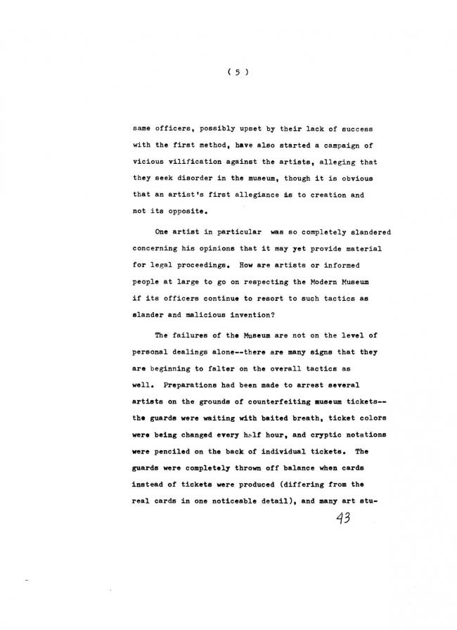 Art Workers Coalition (AWC), <em>Documents 1</em>, New York: Art Workers’ Coalition (AWC), 1969