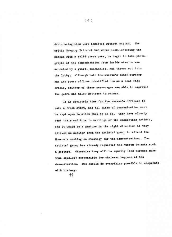 Art Workers Coalition (AWC), <em>Documents 1</em>, New York: Art Workers’ Coalition (AWC), 1969