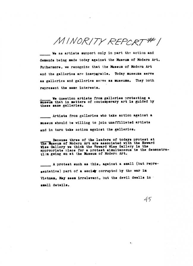 Art Workers Coalition (AWC), <em>Documents 1</em>, New York: Art Workers’ Coalition (AWC), 1969