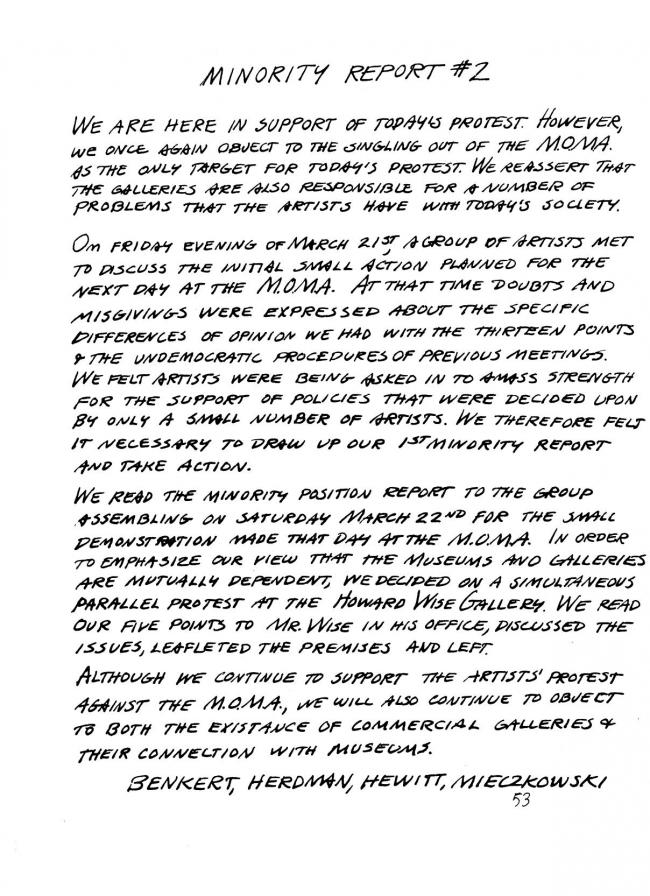 Art Workers Coalition (AWC), <em>Documents 1</em>, New York: Art Workers’ Coalition (AWC), 1969