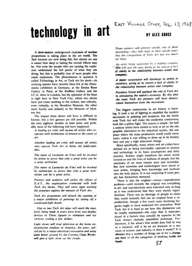 Art Workers Coalition (AWC), <em>Documents 1</em>, New York: Art Workers’ Coalition (AWC), 1969