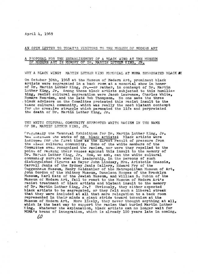 Art Workers Coalition (AWC), <em>Documents 1</em>, New York: Art Workers’ Coalition (AWC), 1969