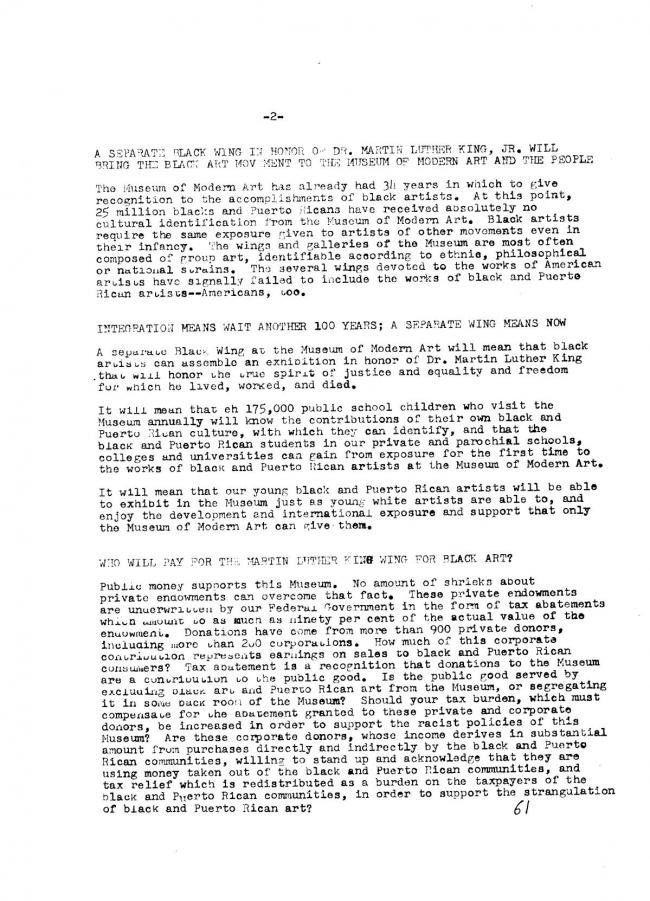 Art Workers Coalition (AWC), <em>Documents 1</em>, New York: Art Workers’ Coalition (AWC), 1969