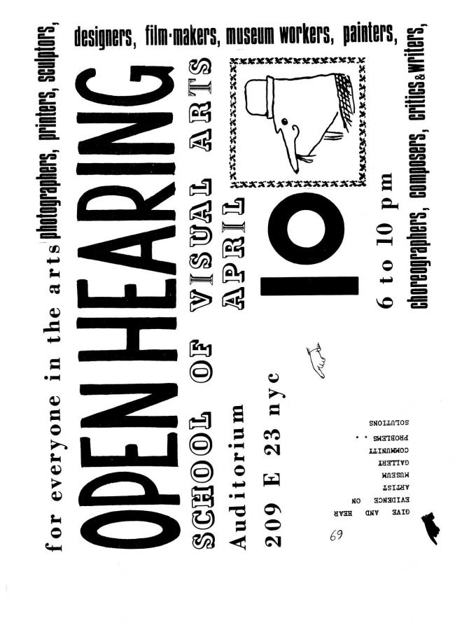 Art Workers Coalition (AWC), <em>Documents 1</em>, New York: Art Workers’ Coalition (AWC), 1969