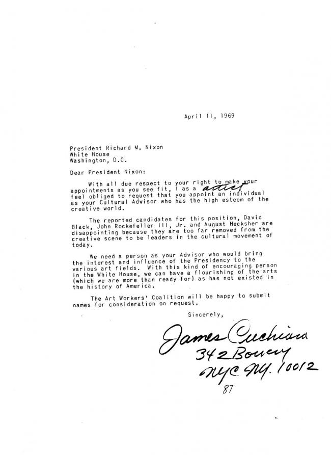 Art Workers Coalition (AWC), <em>Documents 1</em>, New York: Art Workers’ Coalition (AWC), 1969