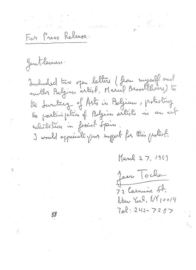 Art Workers Coalition (AWC), <em>Documents 1</em>, New York: Art Workers’ Coalition (AWC), 1969