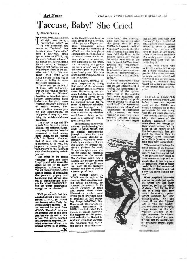 Art Workers Coalition (AWC), <em>Documents 1</em>, New York: Art Workers’ Coalition (AWC), 1969