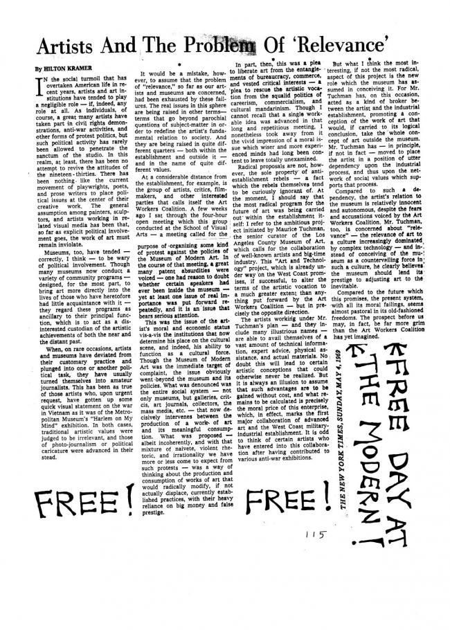 Art Workers Coalition (AWC), <em>Documents 1</em>, New York: Art Workers’ Coalition (AWC), 1969