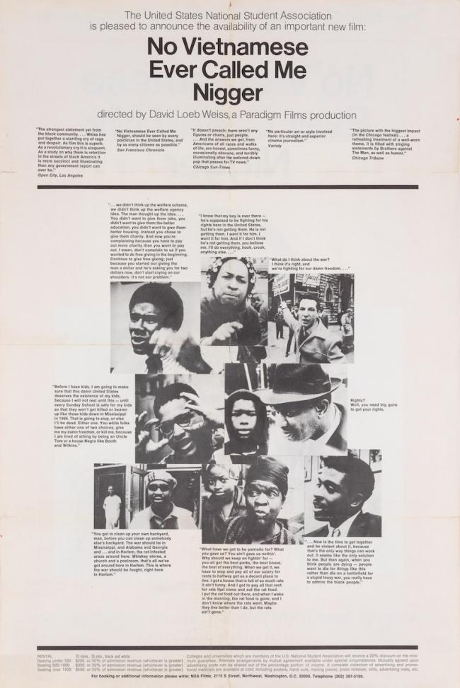 Milton Glaser, <em>No Vietnamese Ever Called Me Nigger</em> [Ningún vietnamita me ha llamado nunca negrata, 1968]. Póster