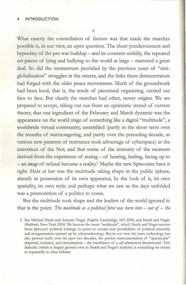 RETORT, <em>Afflicted Powers: Capital and Spectacle in a New Age of War</em> [Poderes afligidos. Capital y espectáculo en una nueva edad de guerra], Londres y Nueva York, Verso, 2005