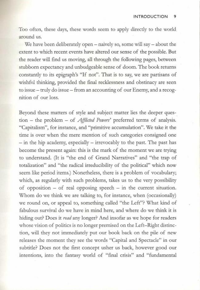 RETORT, <em>Afflicted Powers: Capital and Spectacle in a New Age of War</em> [Poderes afligidos. Capital y espectáculo en una nueva edad de guerra], Londres y Nueva York, Verso, 2005
