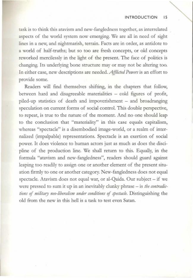 RETORT, <em>Afflicted Powers: Capital and Spectacle in a New Age of War</em> [Poderes afligidos. Capital y espectáculo en una nueva edad de guerra], Londres y Nueva York, Verso, 2005