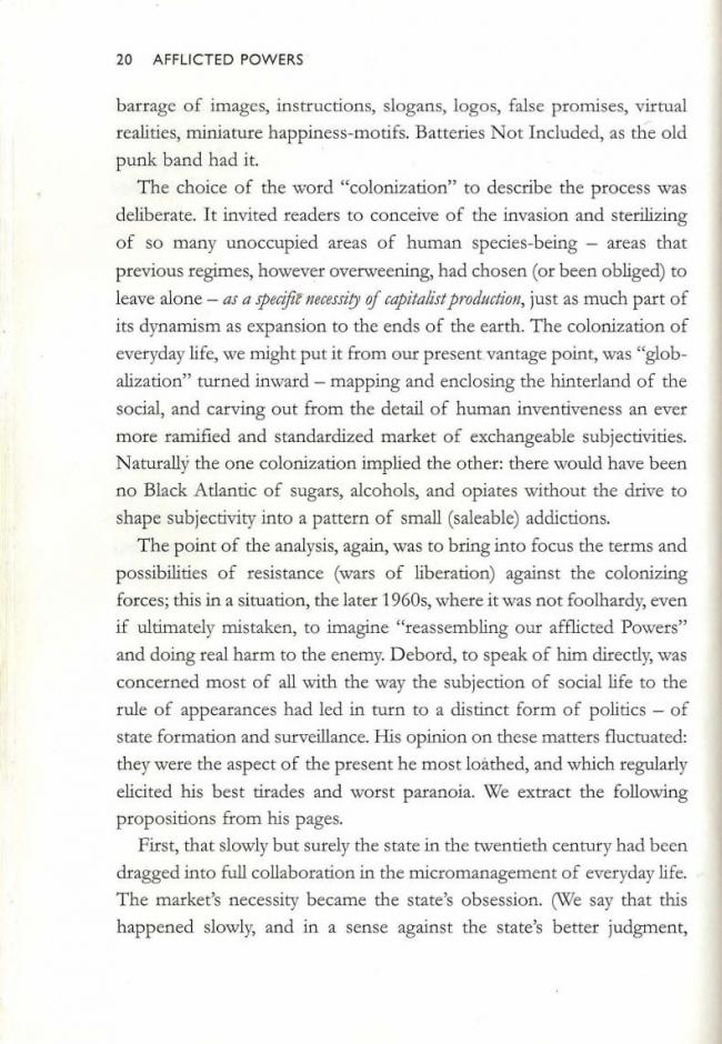 RETORT, <em>Afflicted Powers: Capital and Spectacle in a New Age of War</em> [Poderes afligidos. Capital y espectáculo en una nueva edad de guerra], Londres y Nueva York, Verso, 2005