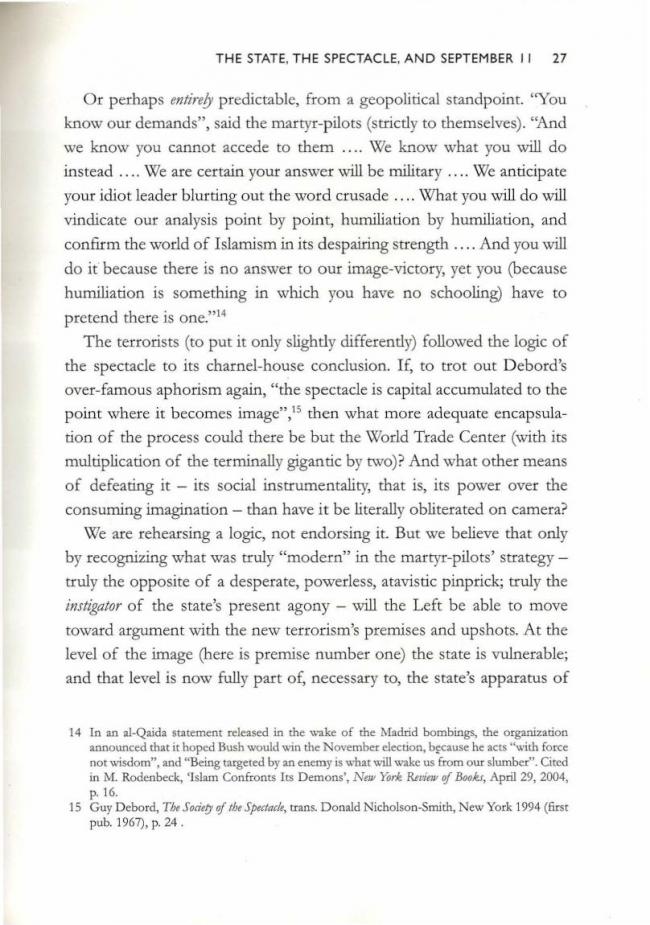 RETORT, <em>Afflicted Powers: Capital and Spectacle in a New Age of War</em> [Poderes afligidos. Capital y espectáculo en una nueva edad de guerra], Londres y Nueva York, Verso, 2005