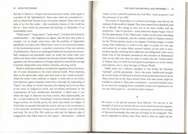 RETORT, <em>Afflicted Powers: Capital and Spectacle in a New Age of War</em> [Poderes afligidos. Capital y espectáculo en una nueva edad de guerra], Londres y Nueva York, Verso, 2005
