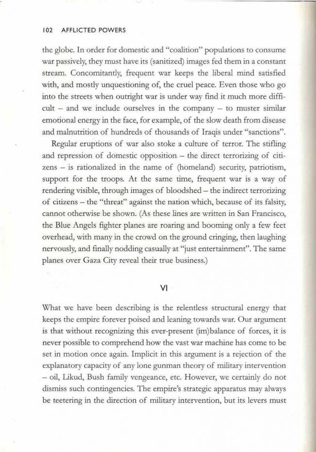 RETORT, <em>Afflicted Powers: Capital and Spectacle in a New Age of War</em> [Poderes afligidos. Capital y espectáculo en una nueva edad de guerra], Londres y Nueva York, Verso, 2005