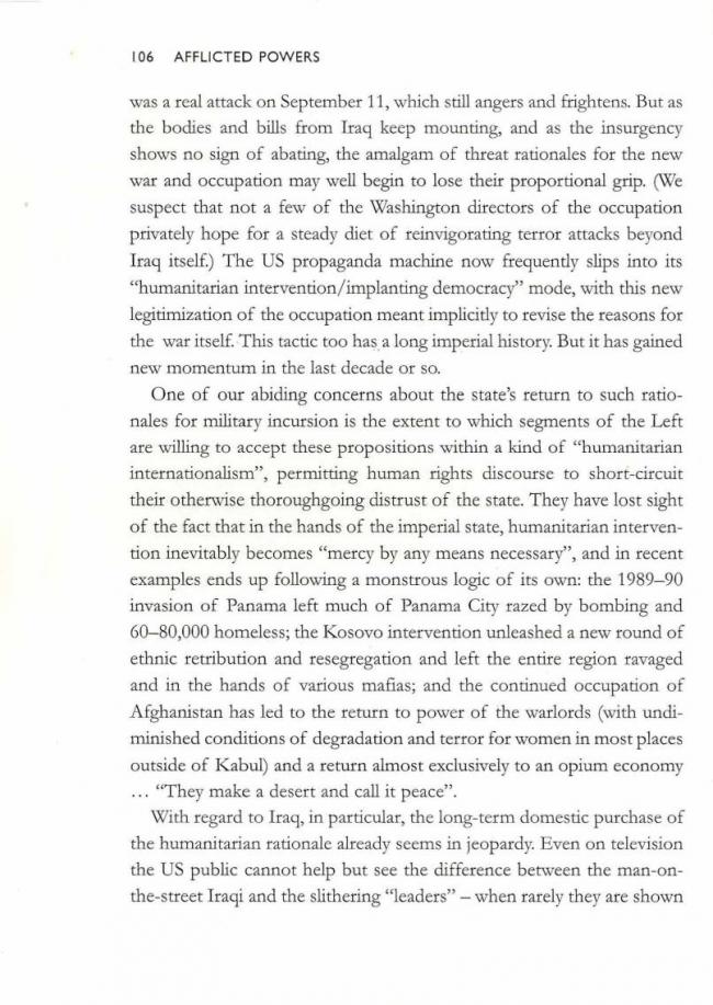RETORT, <em>Afflicted Powers: Capital and Spectacle in a New Age of War</em> [Poderes afligidos. Capital y espectáculo en una nueva edad de guerra], Londres y Nueva York, Verso, 2005