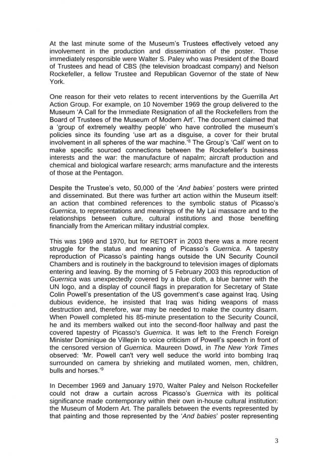 Essay by Francis Frascina, <em>Retort, Guernica, the 2006 Biennial of Seville, and Anti-War Protests</em>, July 2018