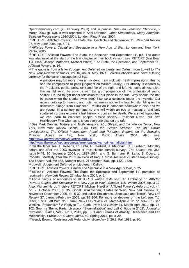 Essay by Francis Frascina, <em>Retort, Guernica, the 2006 Biennial of Seville, and Anti-War Protests</em>, July 2018