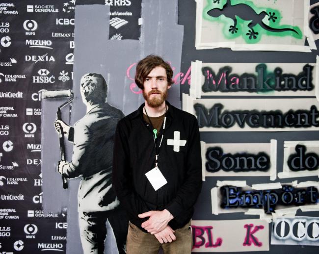 Indignadxs/Occupy, <em>Occupy Biennale</em> [Ocupar la bienal], 7ª Bienal de Arte Contemporáneo de Berlín, 27 de abril-1 de julio, 2012. Fotografía: Marta Gornicka