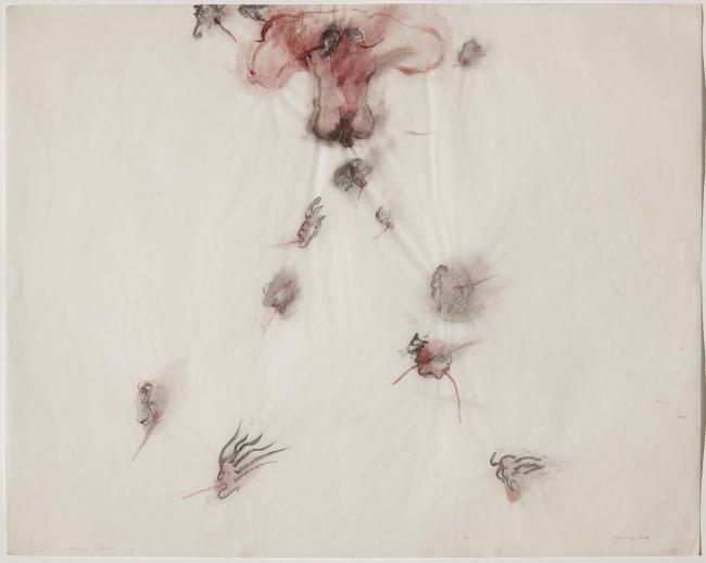 Nancy Spero, "Bomb Shitting", from <em>The War Series</em>, 1966