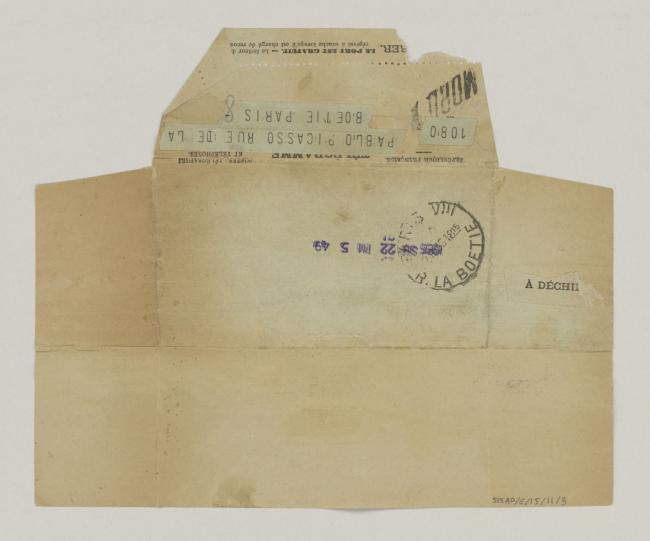 Francisco Sánchez Cantón's telegram to Pablo Picasso