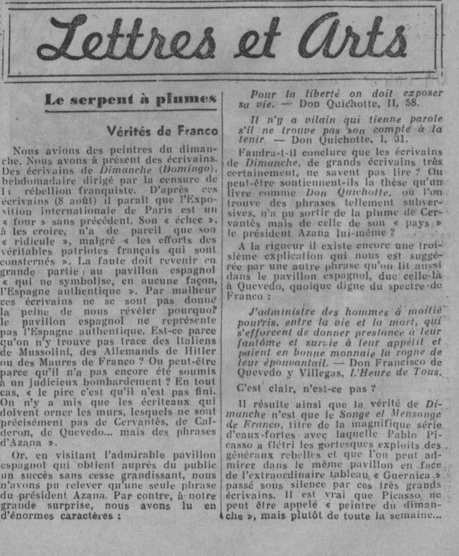 La serpiente con plumas. Verdades de Franco.