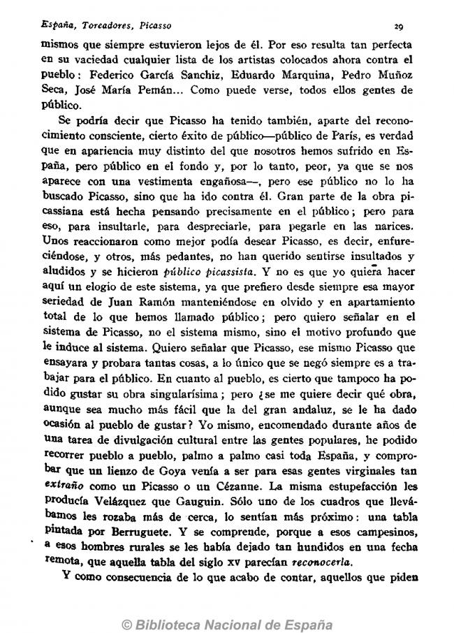 EN España, toreadores, Picasso