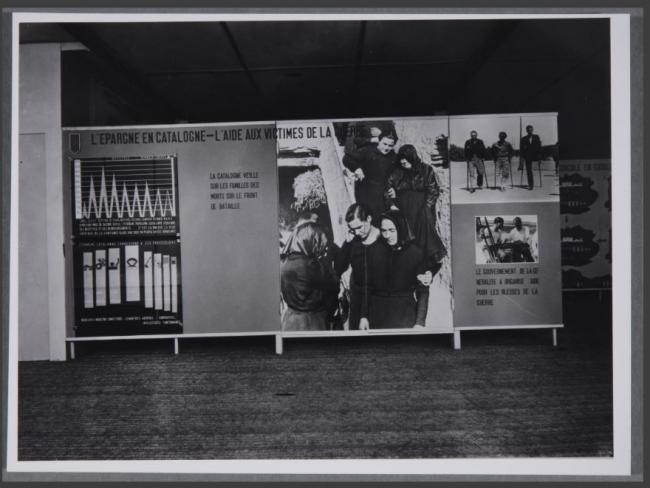 Exposition: panneau sur « l'aide aux victimes de guerre »