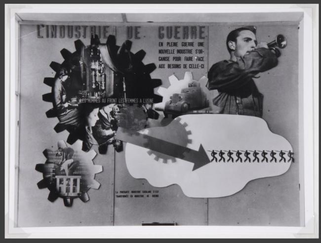 Exposition: panneau sur « l'industrie de guerre »