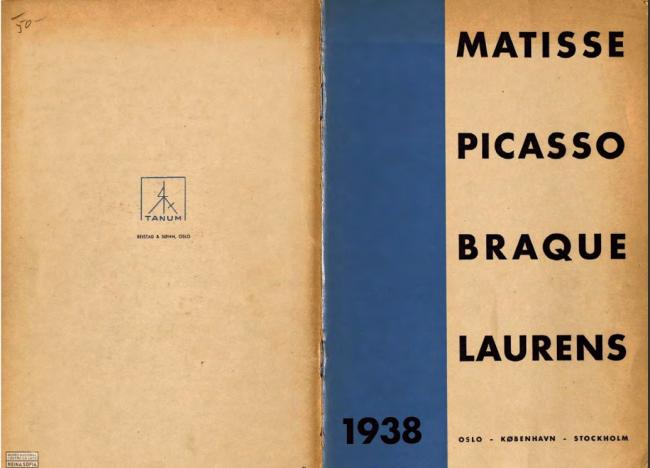 Catálogo de la exposición Henri Matisse, Picasso, G. Braque, Laurens  en el Kunstnernes Hus de Oslo