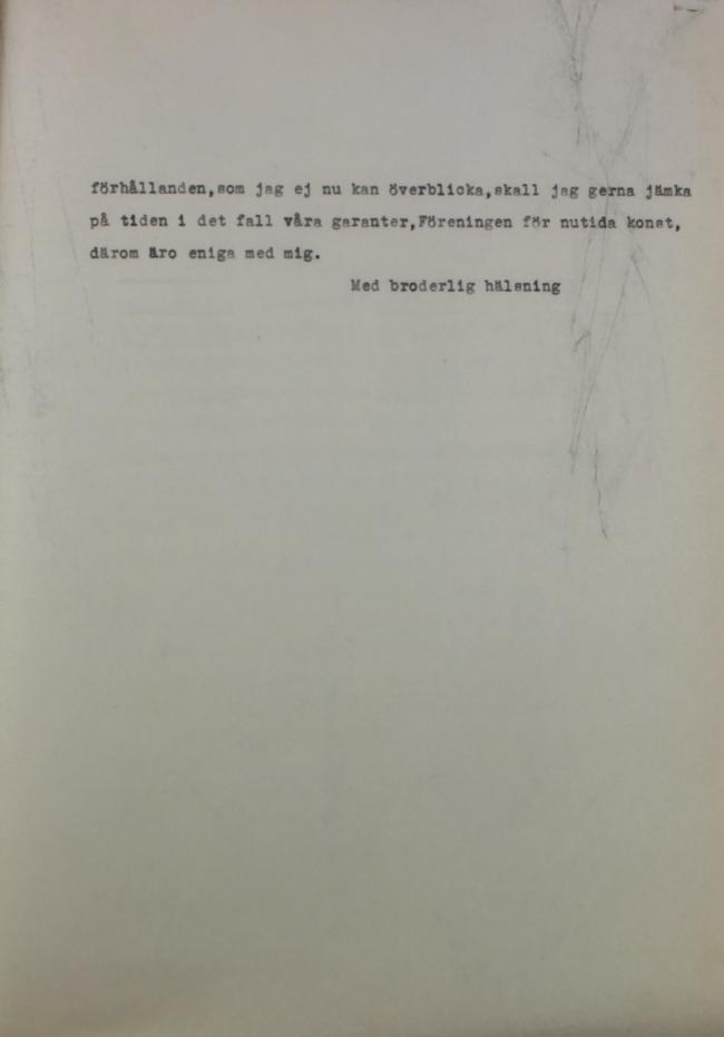 Correspondencia entre Liljewalchs Konsthall de Estocolmo y otras instituciones