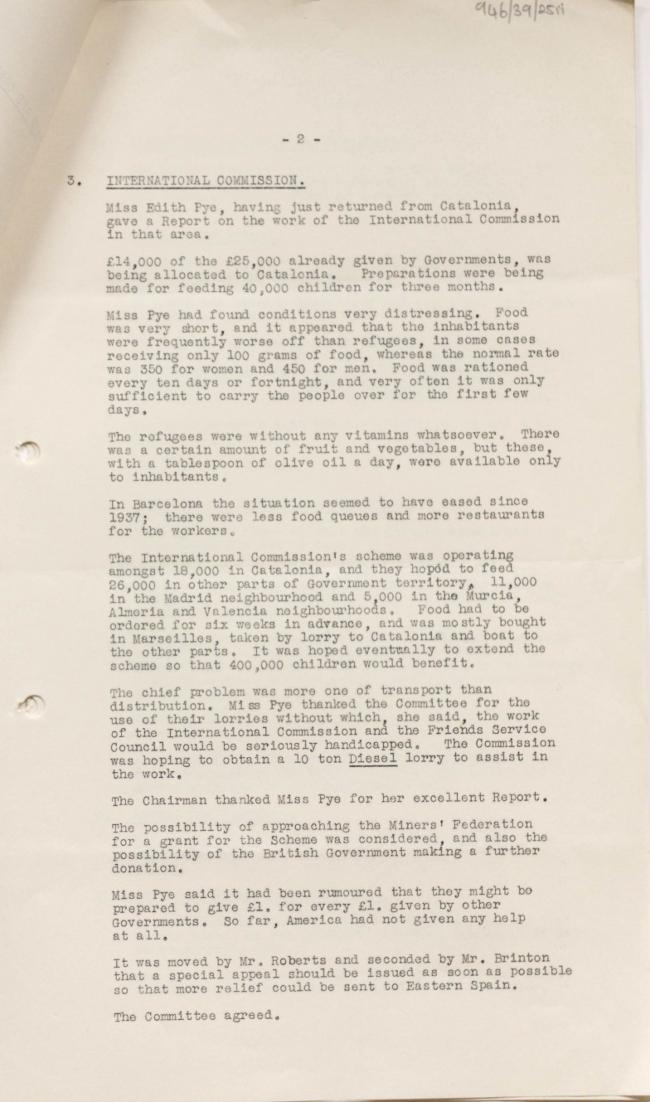 Actas del National Joint Committee For Spanish Relief