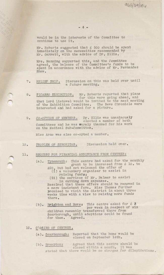 Actas del National Joint Committee For Spanish Relief