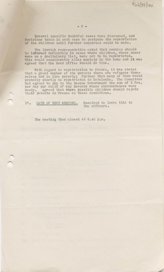 Actas del National Joint Committee For Spanish Relief