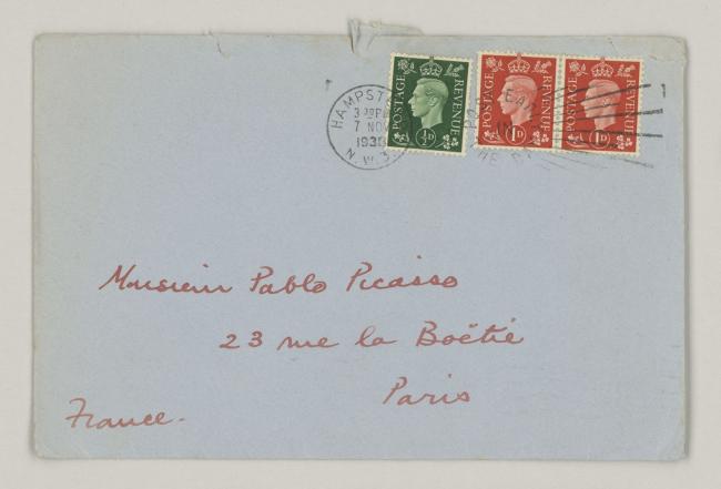 Carta de Roland Penrose a Pablo Picasso del 6 de noviembre de 1938