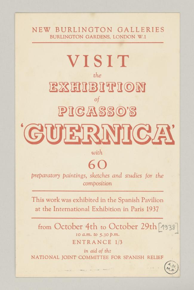  Invitación para Picasso's Guernica, New Burlington Galleries