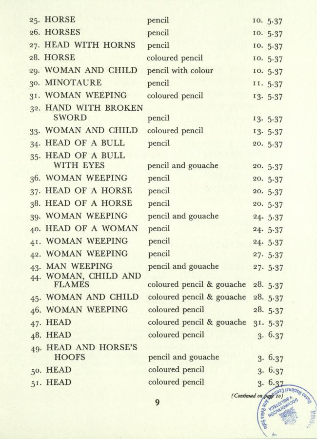 Catálogo de la exposición Picasso's Guernica en las New Burlington Galleries