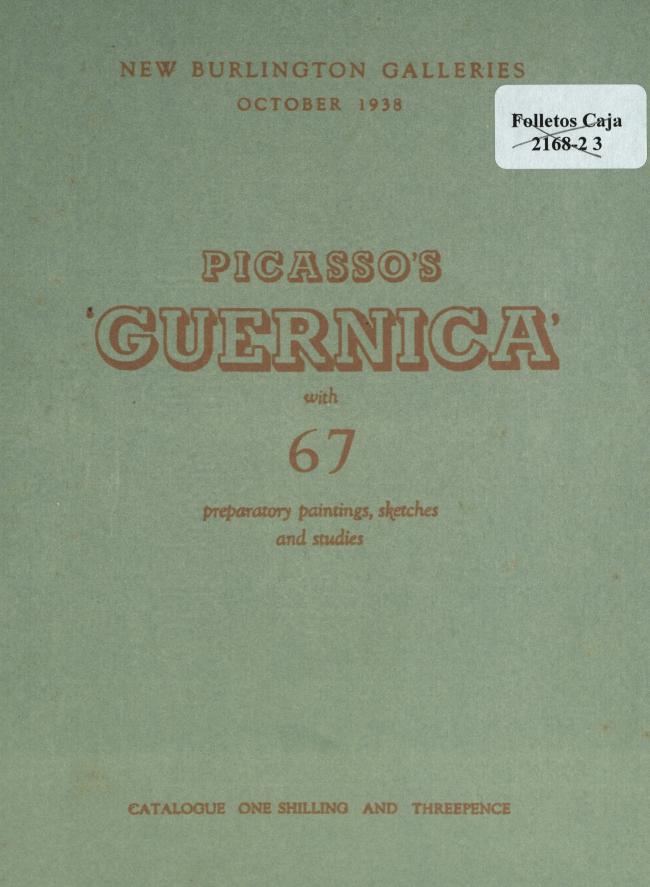 Catálogo de la exposición Picasso's Guernica en las New Burlington Galleries