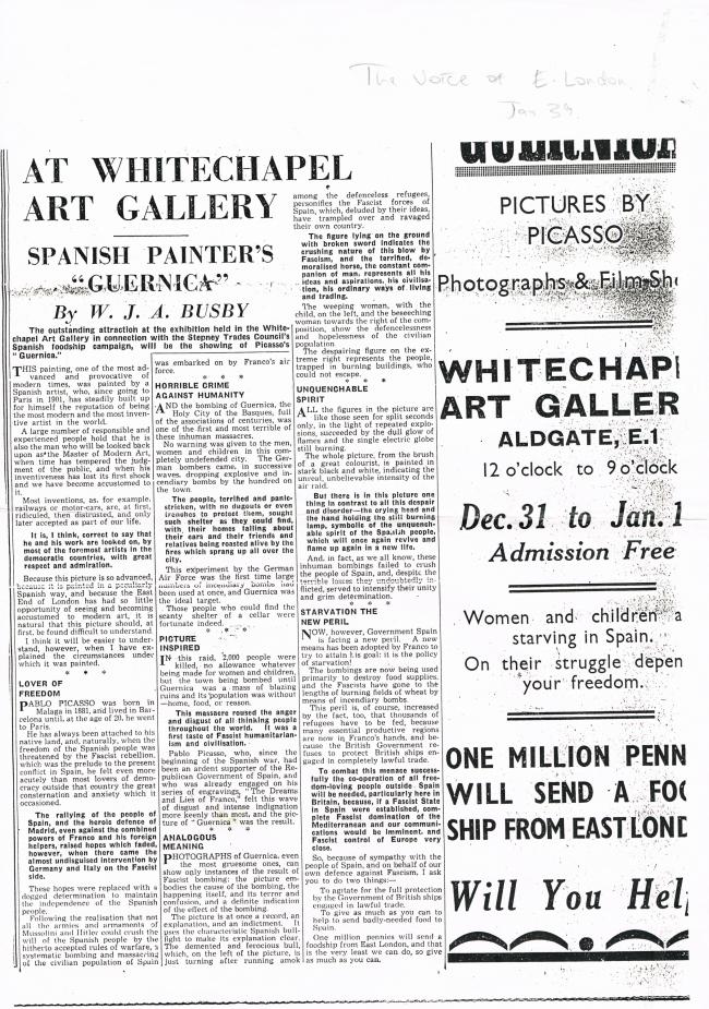 En la Whitechapel Art Gallery. El Guernica del Pintor Español