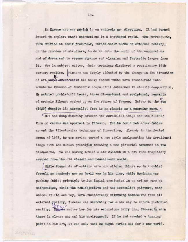 Texto de la conferencia «Picasso's last period»