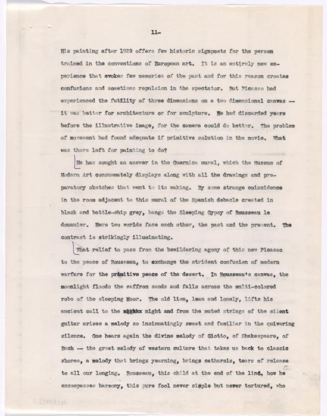 Texto de la conferencia «Picasso's last period»